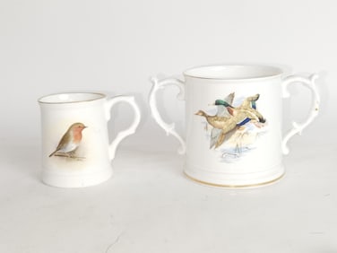 Henwick/Hammersley Hand Painted Porcelain Cups