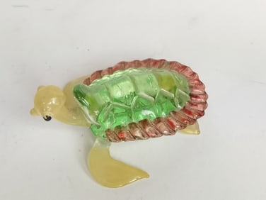 Colored Glass Turtle Decor