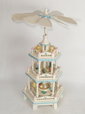 Vintage Wooden Candle Easter Parade Carousel