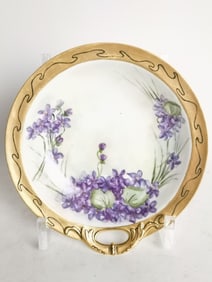 Haviland France Gilt Porcelain Floral Dish