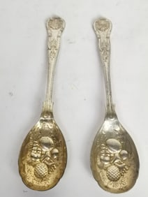 Two English Silver Plated Spoons