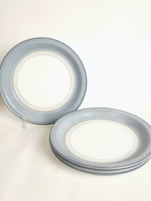 (4) Derby Castile Blue Rim Dinner Plates