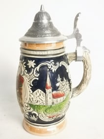 Vintage German Stoneware Beer Stein Mug