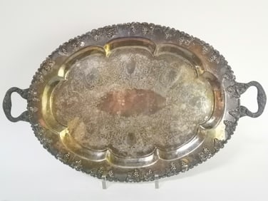Lehman Bros NY Silver on Copper Tray