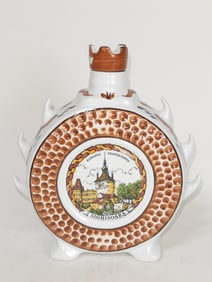 Romanian Porcelain Hand Painted Brandy Bottle