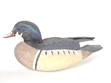 Vintage Wood Carved Duck