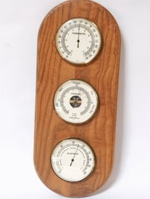 Seth Thomas Oak Wall Mount Weather Station