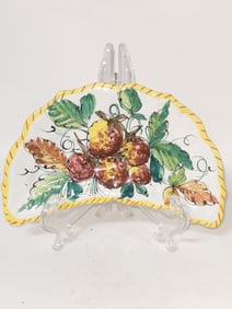 Vintage Italian Porcelain Hand Painted Half Plate