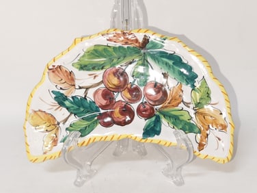 Vintage Italian Porcelain Hand Painted Half Plate