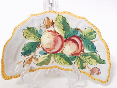 Vintage Italian Porcelain Hand Painted Half Plate
