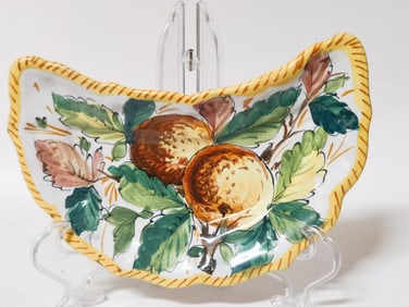 Vintage Italian Porcelain Hand Painted Half Plate