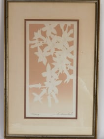 Embossed  Flowers Serigraph, Signed and Numbered