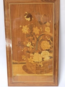 Vintage Italian Wood Marquetry Wall Panel