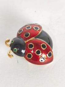 Costume F.L. Enameled Ladybug Brooch