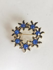 Costume Silver Tone Rhinestone Brooch