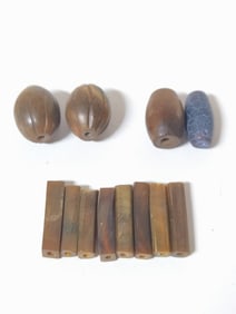 Group of Ox Horn Carved Beads