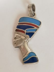 925 Queen Nefertiti Lapis Lazuli/Turquoise Pendant
