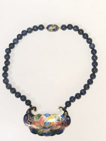 Vintage Chinese Lapis Lazuli Necklace with Cloison