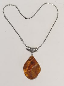 Amber Pendant Necklace