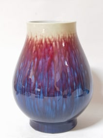 Chinese Porcelain Flambe Glaze Zun Vase