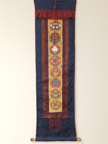 Chinese Tibetan Eight Treasures Hanging Scroll