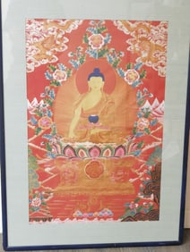 19-20th C. Chinese Tibetan Painted Thangka