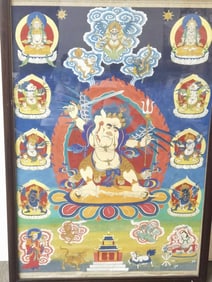 19-20th C. Chinese Tibetan Painted Thangka