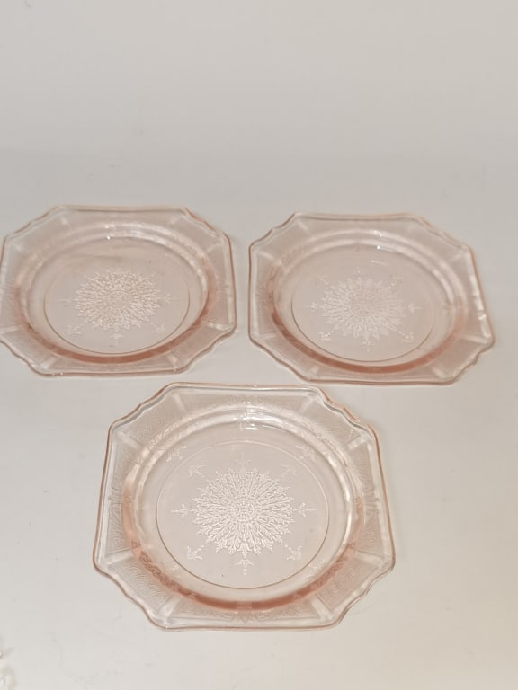 (3) Vintage Anchor Hocking Pink Depression Glass P (1 of 3)