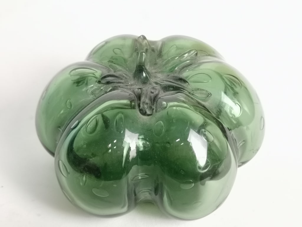 Vintage Murano Glass Pumpkin: Vintage Murano Glass Pumpkin, 4.5in
