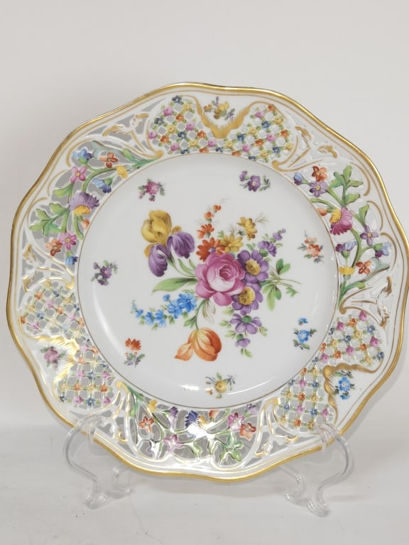 Schumann Bavaria Dresden Flowers Porcelain Plate (1 of 5)