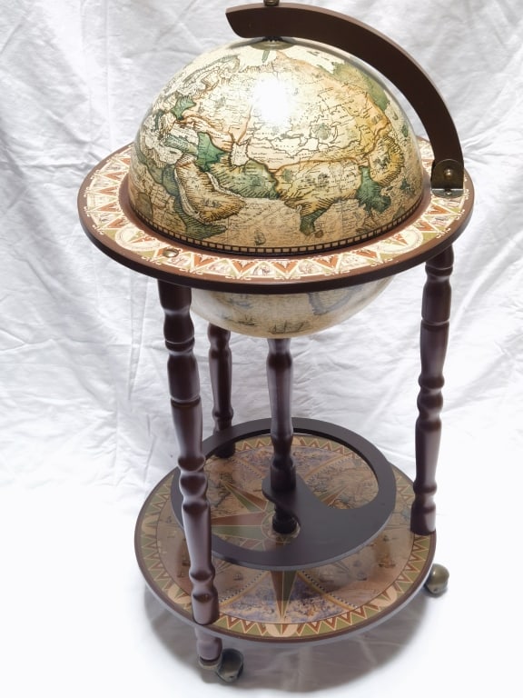 Vintage Italian Rolling Wold Globe Dry Bar Cart (1 of 8)