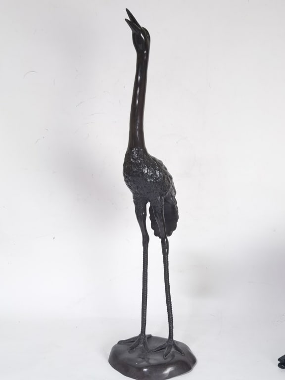 Japanese Bronze Crane Sculpture (1 of 7)