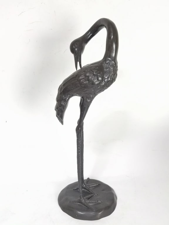 Japanese Bronze Crane Sculpture (1 of 7)