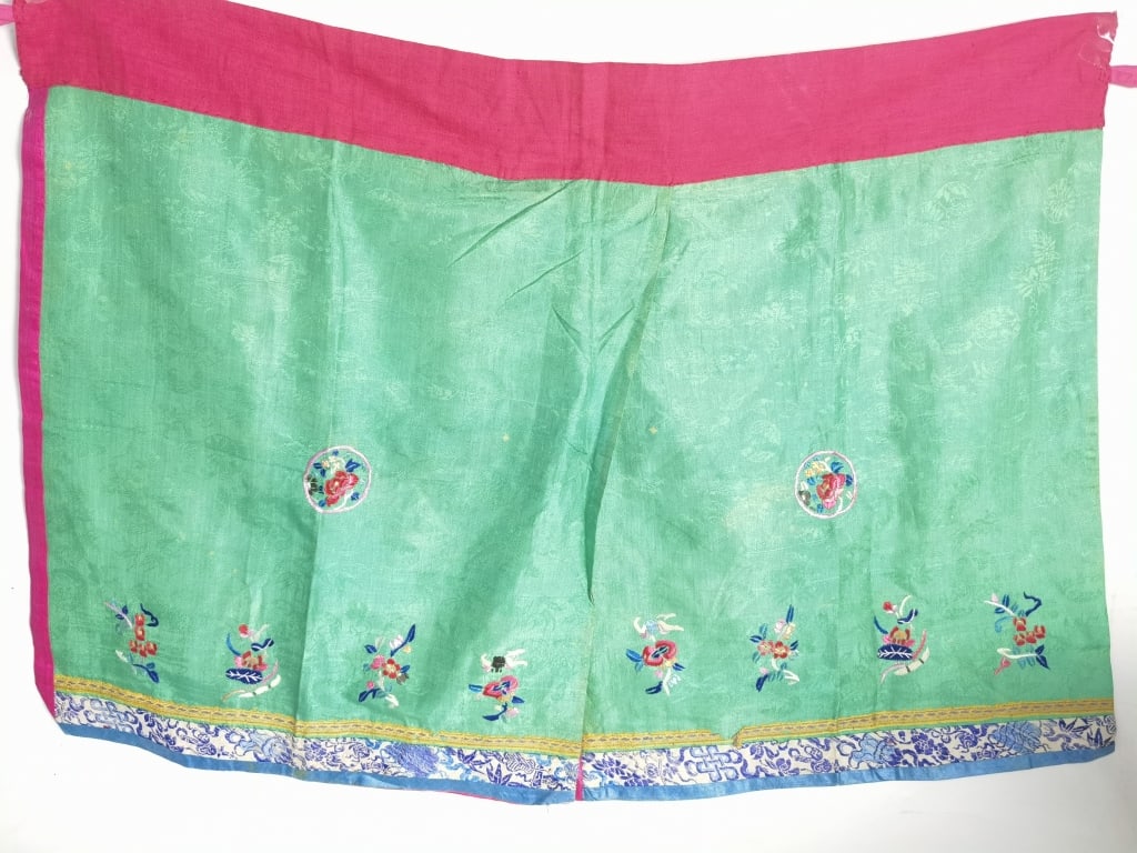 Chinese Embroidered Skirt: Chinese Embroidered Skirt, 19in by 26in