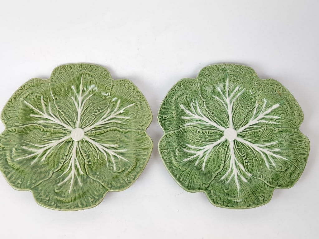 Pr. of Bordallo Pinheiro Cabbage Green Plates (1 of 3)
