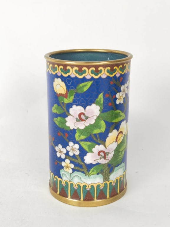 Chinese Cloisonne Brush Pot (1 of 3)