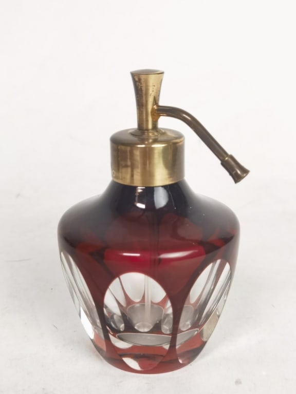 Vintage Bohemian Ruby Glass Atomizer (1 of 3)