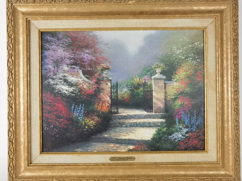 Thomas Kinkade "The Victorian Garden" Classic Repr: Thomas Kinkade "The Victorian Garden" Classic Reproduction, 17.5in by 21.5in