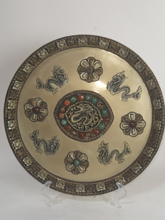 Chinese Tibetan/Nepalese White Copper Charger (1 of 5)