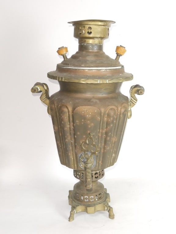Old Russian Imperial Soviet Tula Brass Samovar (1 of 5)