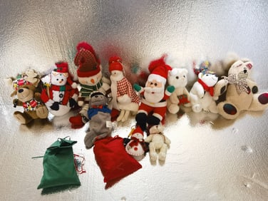 Group of Small Christmas Plush Toys