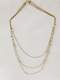 Costume Gold Tone Glass Bead Necklace