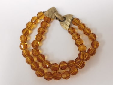 Amber Faceted Bead Bracelet