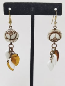 Pr. of Costume Glass Bead Earrings