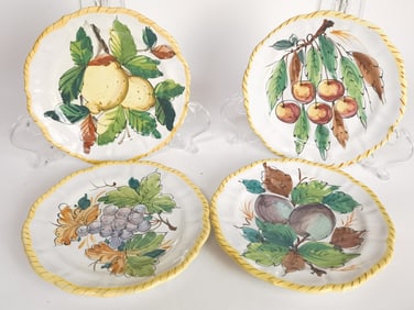 (4) Vintage Italian Porcelain Hand Painted Plates