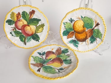 (3) Vintage Italian Porcelain Hand Painted Plates
