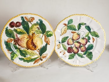 (2) Vintage Italian Porcelain Hand Painted Plates