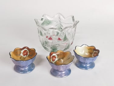 Group of Art Glass/Porcelain Bowls