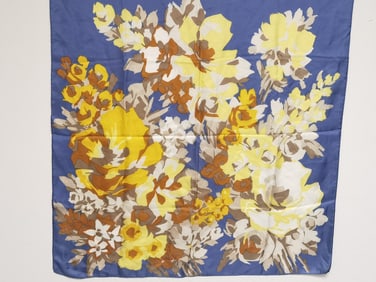 Purple Floral Silk Scarf