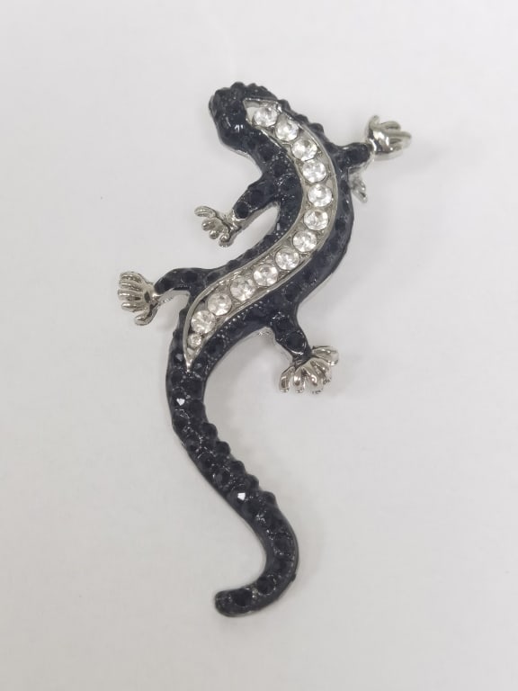 Costume Rhinestone Lizzard Brooch (1 of 3)